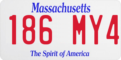 MA license plate 186MY4