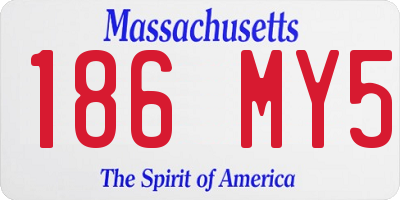 MA license plate 186MY5