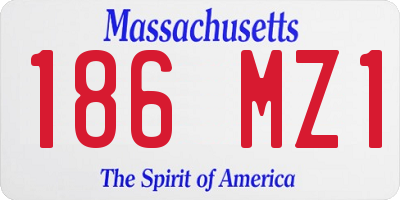MA license plate 186MZ1