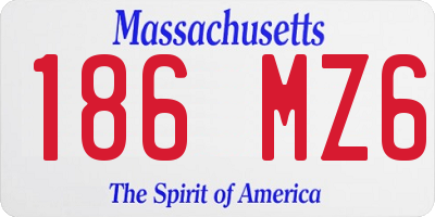 MA license plate 186MZ6