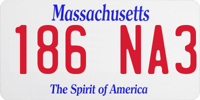 MA license plate 186NA3