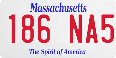 MA license plate 186NA5