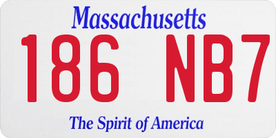MA license plate 186NB7