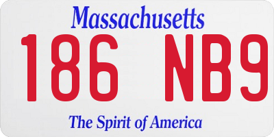 MA license plate 186NB9