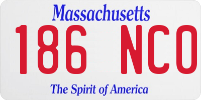 MA license plate 186NC0