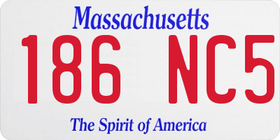 MA license plate 186NC5