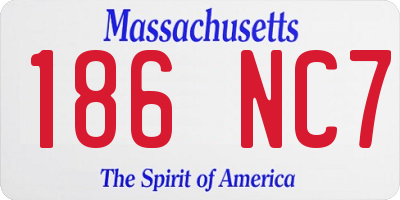 MA license plate 186NC7