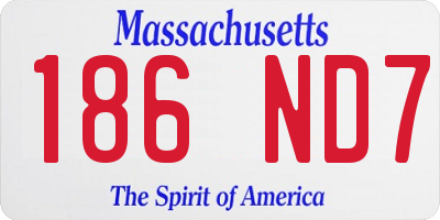 MA license plate 186ND7