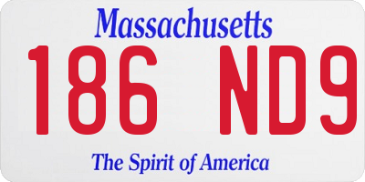 MA license plate 186ND9