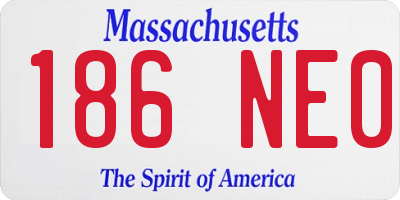 MA license plate 186NE0