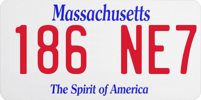 MA license plate 186NE7