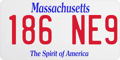 MA license plate 186NE9