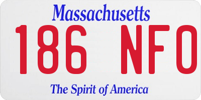 MA license plate 186NF0