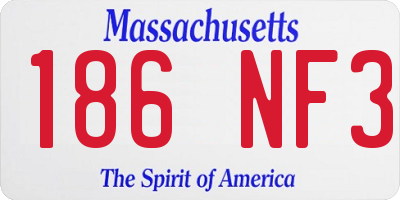 MA license plate 186NF3