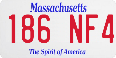 MA license plate 186NF4