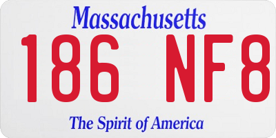 MA license plate 186NF8