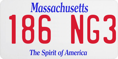 MA license plate 186NG3