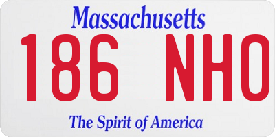 MA license plate 186NH0