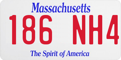 MA license plate 186NH4