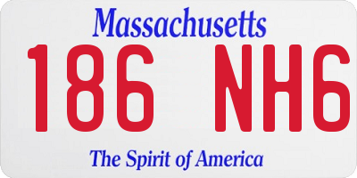 MA license plate 186NH6