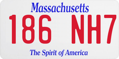 MA license plate 186NH7