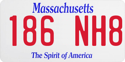 MA license plate 186NH8