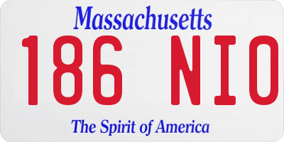 MA license plate 186NI0