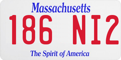 MA license plate 186NI2