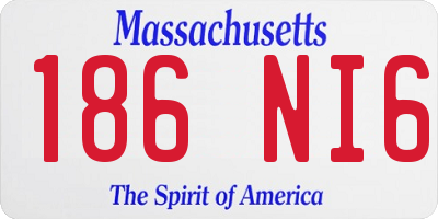 MA license plate 186NI6