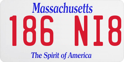 MA license plate 186NI8