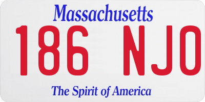 MA license plate 186NJ0