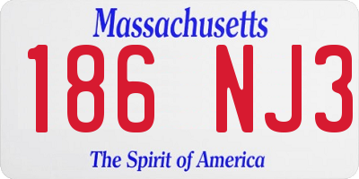 MA license plate 186NJ3