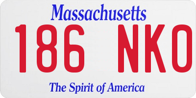 MA license plate 186NK0