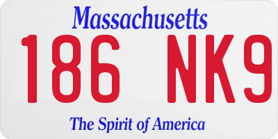 MA license plate 186NK9