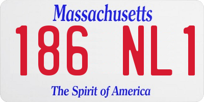 MA license plate 186NL1