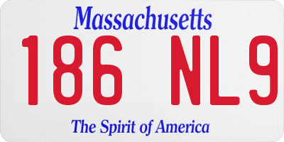 MA license plate 186NL9