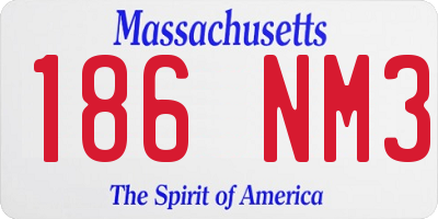 MA license plate 186NM3