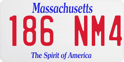 MA license plate 186NM4
