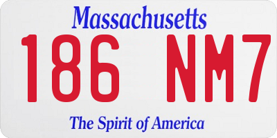 MA license plate 186NM7