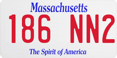 MA license plate 186NN2
