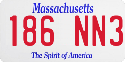 MA license plate 186NN3