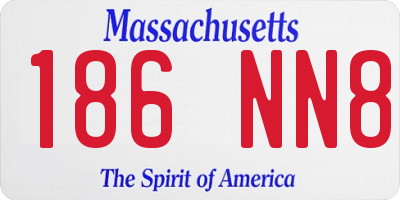 MA license plate 186NN8