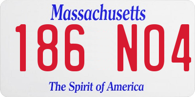 MA license plate 186NO4