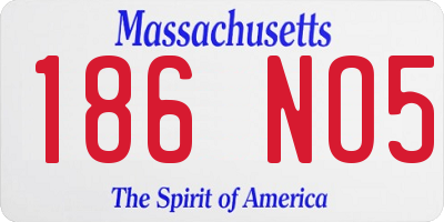 MA license plate 186NO5