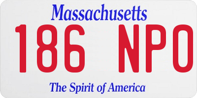MA license plate 186NP0