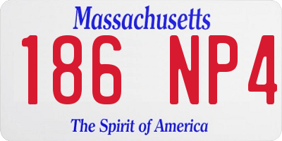 MA license plate 186NP4