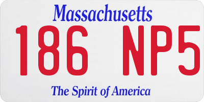 MA license plate 186NP5