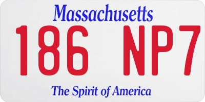 MA license plate 186NP7