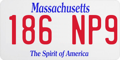 MA license plate 186NP9