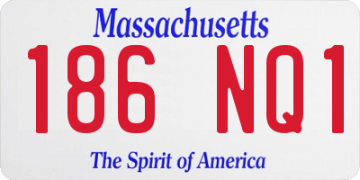 MA license plate 186NQ1
